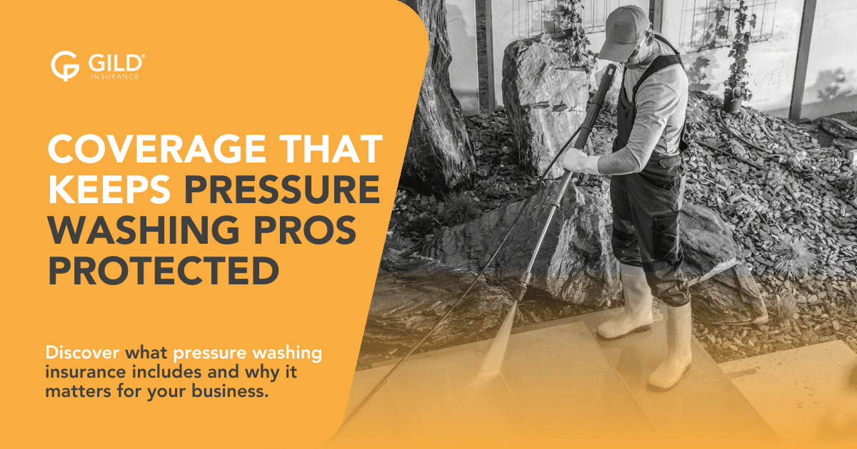a pressure washer and the need for business insurance for pressure washing